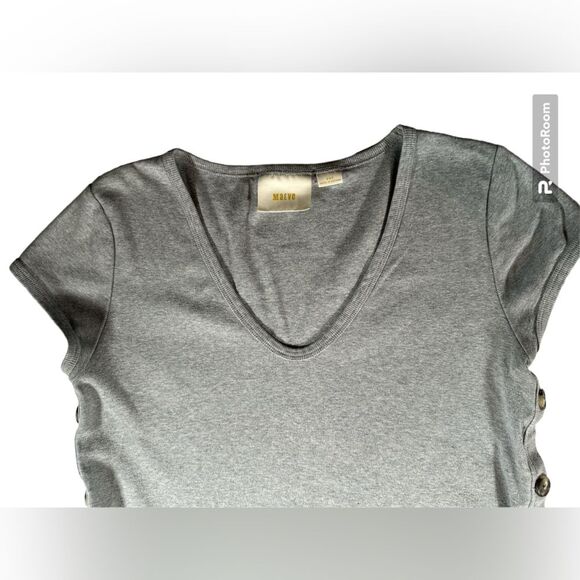 Maeve Anthropology Gray Sweater Dress with button detail Size XSP (runs big) - Picture 3 of 5